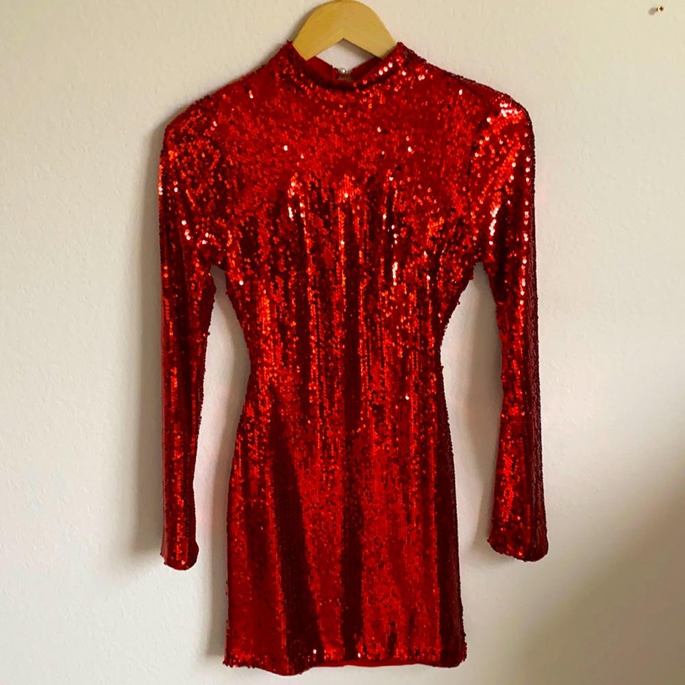 Dolls Kill red sequin open back dress for festival season